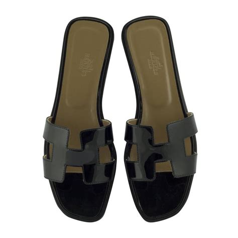 hermes sandals black patent leather|oran shoes hermes.